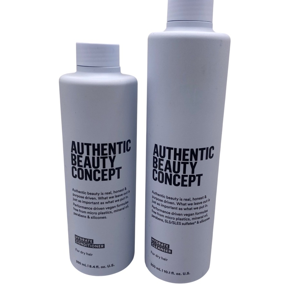 Authentic Beauty Concept Hydrate Conditioner and Cleanser Set for Dry Hair Vegan